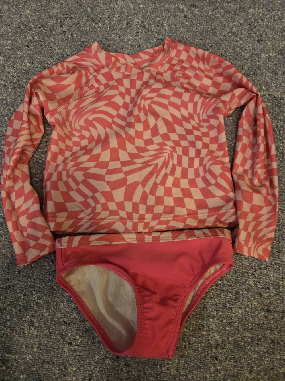 wonder nation Pink Swirl Long-Sleeve Rashguard Two-Piece Swim Set